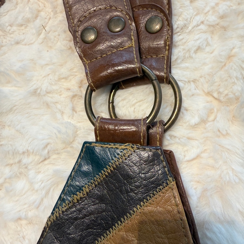 Multicolor Patchwork Leather Tote Bag - image 3